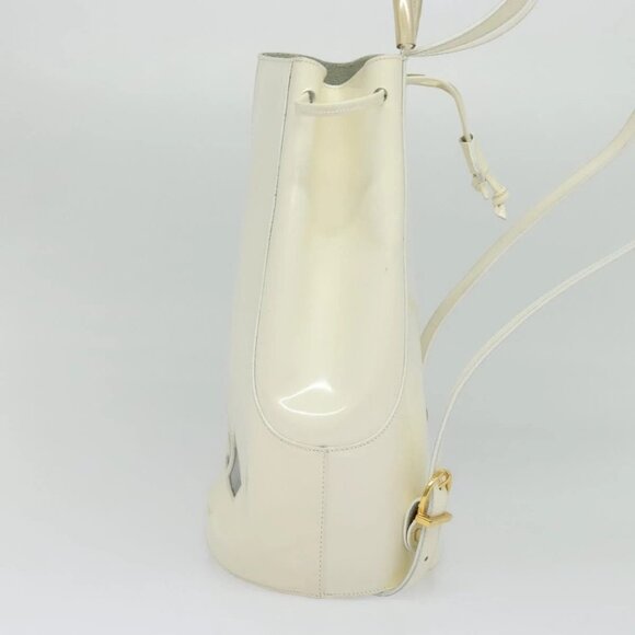 Salvatore Ferragamo Gancini Backpack Patent leather White Auth BA5435 main image 8